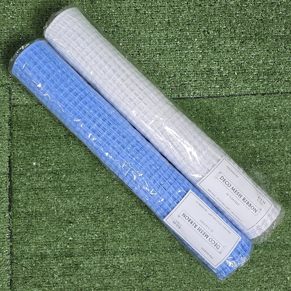 BUNDLE OF 2 BRAND NEW 8yd x 21in DECO MESH ROLLS -NWT!